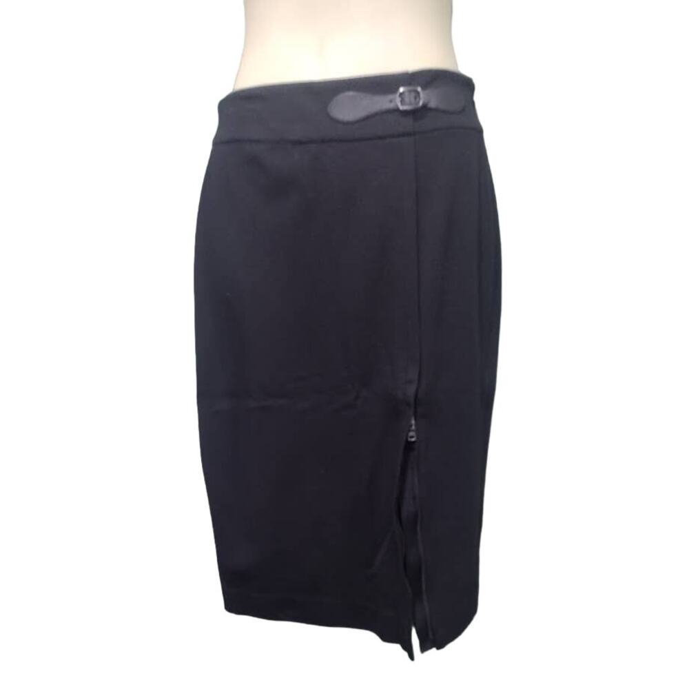 Ann‎ Taylor Unlined Skirt with Front Zipper, Black, Size 2